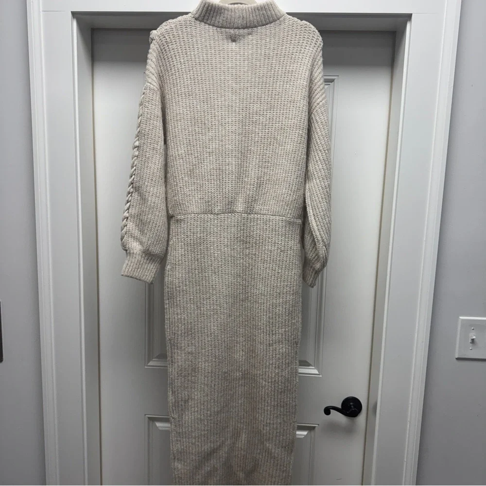 Saylor Cream Cable Knit Angelina Sweater Dress - Picture 11 of 15